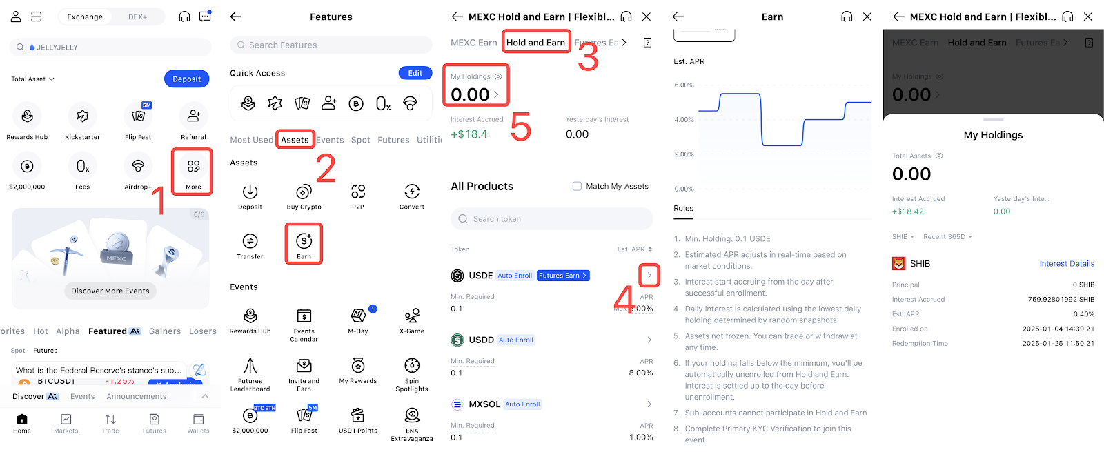 在手機上打開 MEXC App 並登入。在首頁點擊右下角的【更多】圖標。