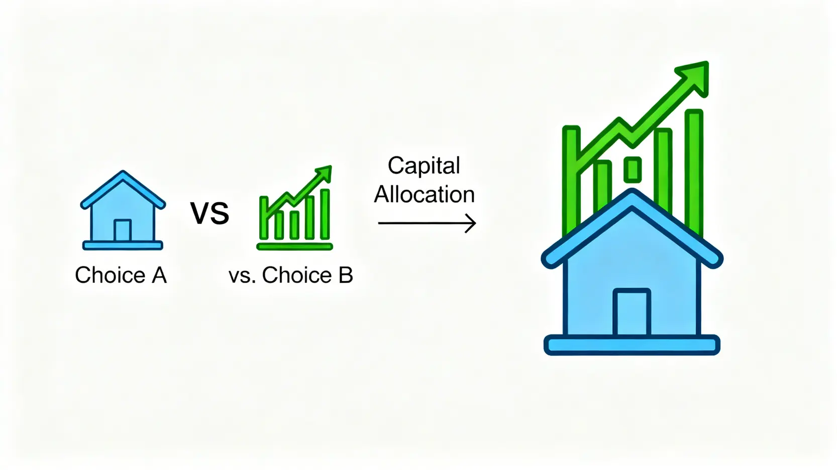 一張示意圖,展示了從「買房