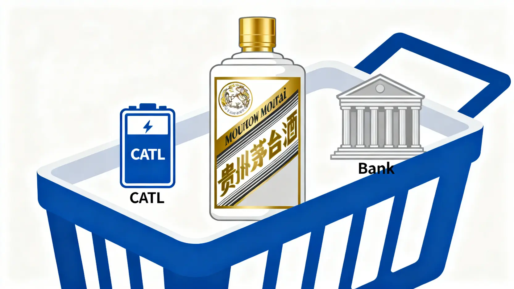 A50指數核心成分股概念圖,展示茅臺、寧德時代等龍頭企業如何構成該指數。