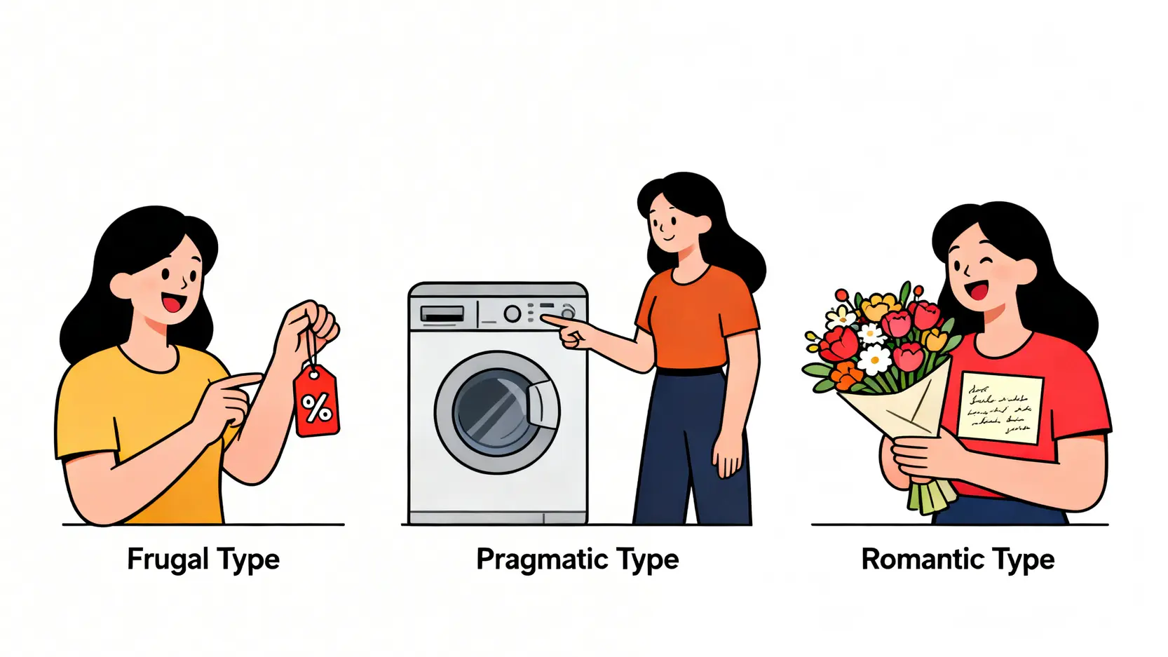 三種媽媽的情感接收類型:節儉型、務實型和浪漫型。