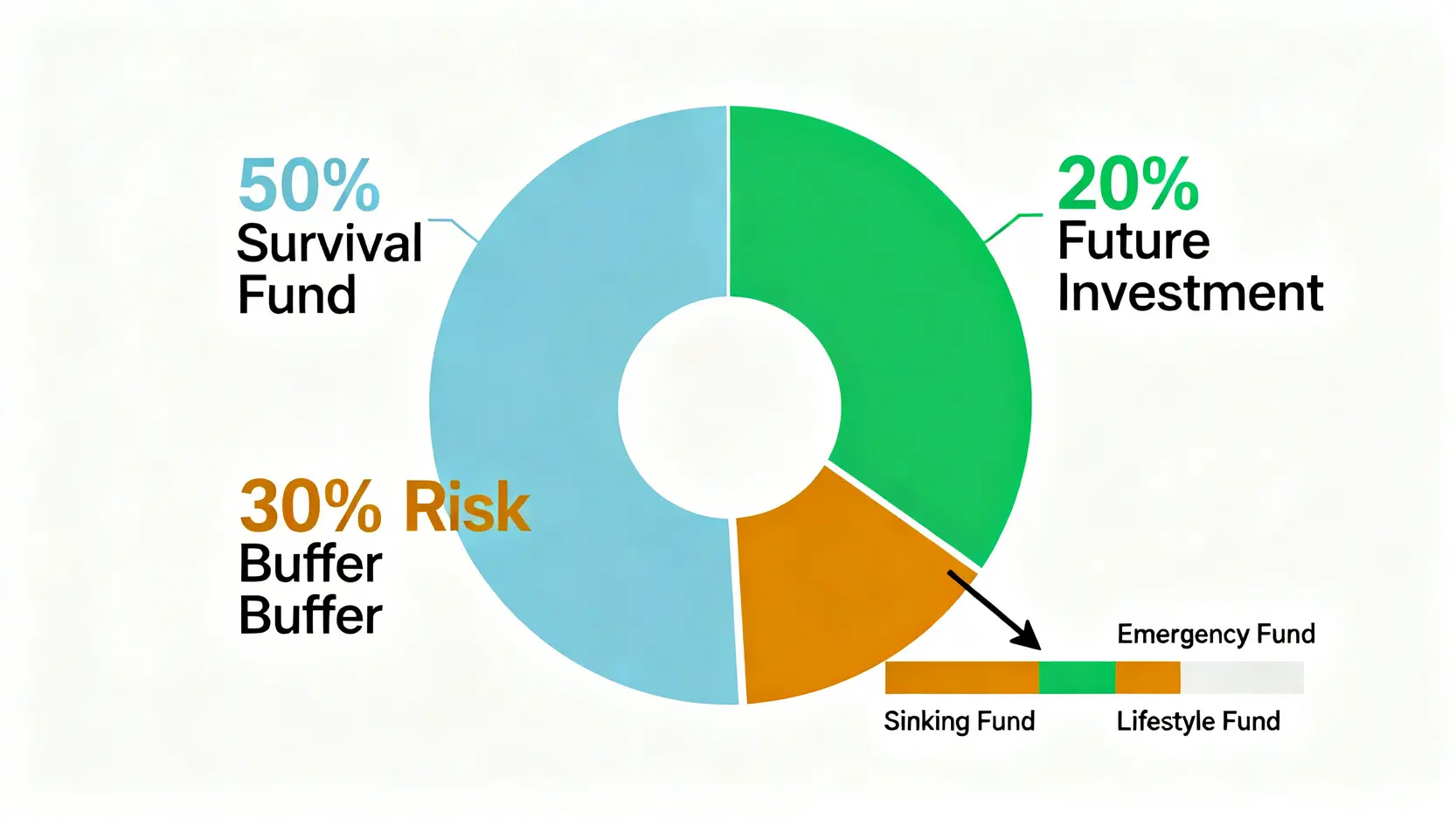 風險平衡預算矩陣示意圖,將收入分為
